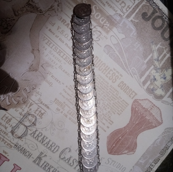 RARE✨Vintage 720 Silver Coin Bracelet - Picture 5 of 6